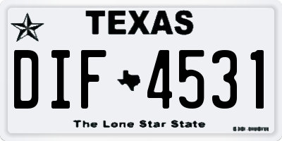 TX license plate DIF4531