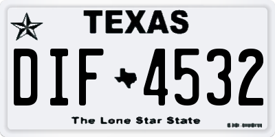 TX license plate DIF4532