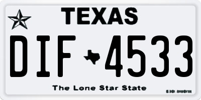 TX license plate DIF4533