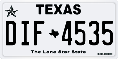 TX license plate DIF4535