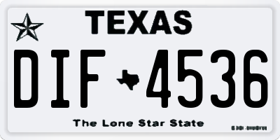 TX license plate DIF4536