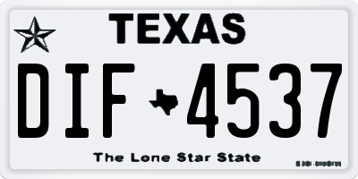 TX license plate DIF4537