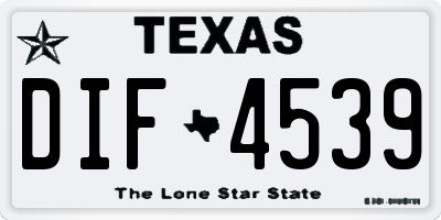 TX license plate DIF4539