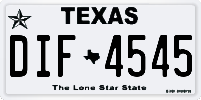 TX license plate DIF4545