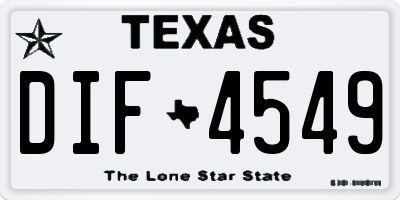 TX license plate DIF4549