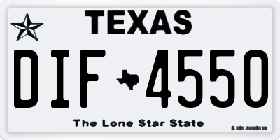 TX license plate DIF4550