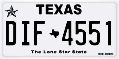 TX license plate DIF4551