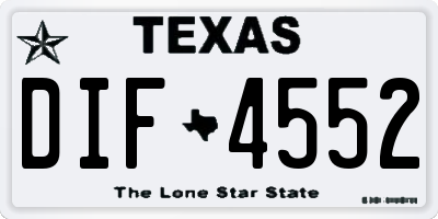 TX license plate DIF4552