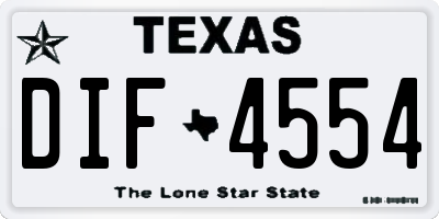 TX license plate DIF4554