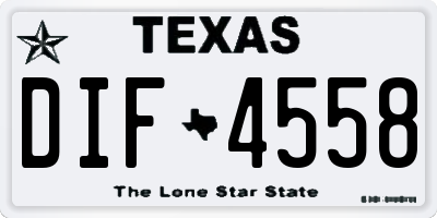 TX license plate DIF4558