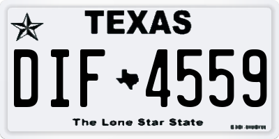 TX license plate DIF4559