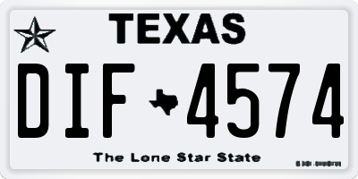 TX license plate DIF4574