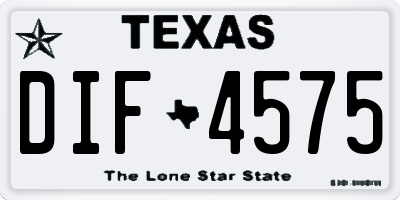 TX license plate DIF4575