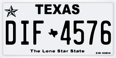 TX license plate DIF4576