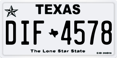 TX license plate DIF4578