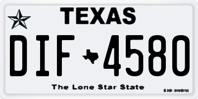 TX license plate DIF4580
