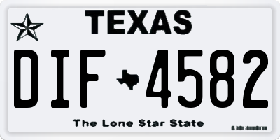 TX license plate DIF4582