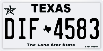 TX license plate DIF4583