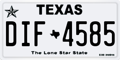 TX license plate DIF4585