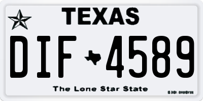 TX license plate DIF4589