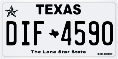 TX license plate DIF4590