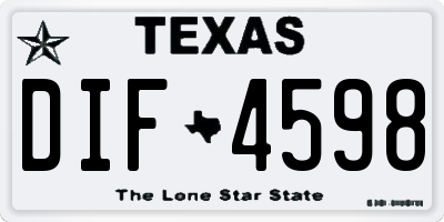 TX license plate DIF4598