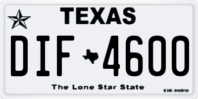 TX license plate DIF4600