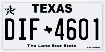 TX license plate DIF4601