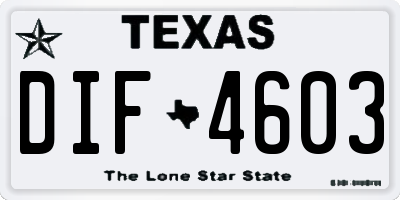 TX license plate DIF4603