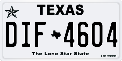 TX license plate DIF4604