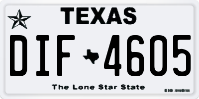TX license plate DIF4605