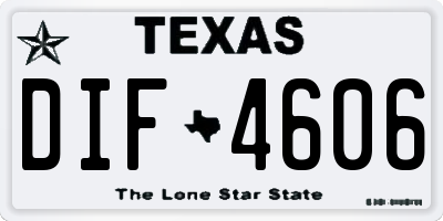 TX license plate DIF4606