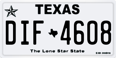 TX license plate DIF4608