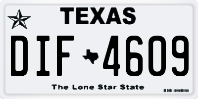 TX license plate DIF4609