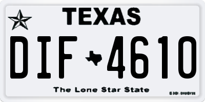 TX license plate DIF4610