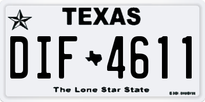 TX license plate DIF4611