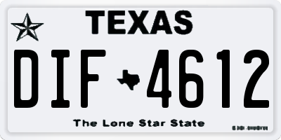 TX license plate DIF4612
