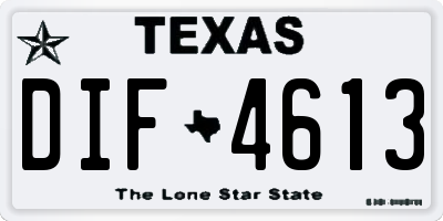 TX license plate DIF4613