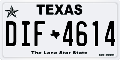 TX license plate DIF4614