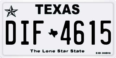 TX license plate DIF4615