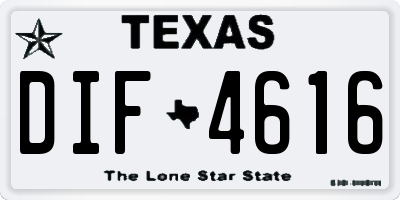 TX license plate DIF4616