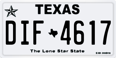 TX license plate DIF4617