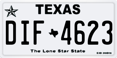 TX license plate DIF4623