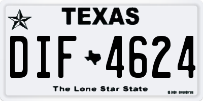 TX license plate DIF4624