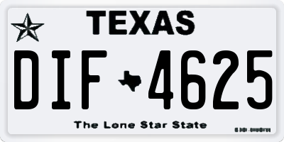 TX license plate DIF4625