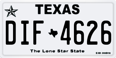TX license plate DIF4626