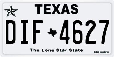 TX license plate DIF4627