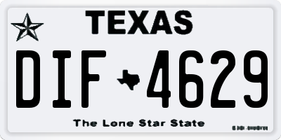 TX license plate DIF4629