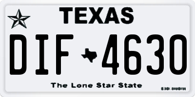 TX license plate DIF4630