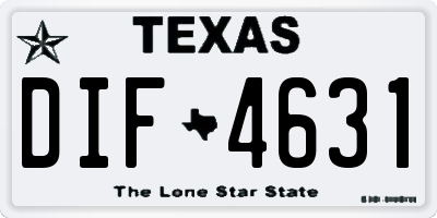 TX license plate DIF4631